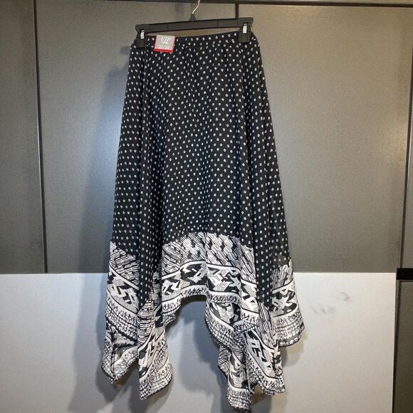 Vintage Avenue Pull-On Maxi Skirt Sz 22/24 Boho Fall Layer Handkerchief Hem NWT - Picture 1 of 8